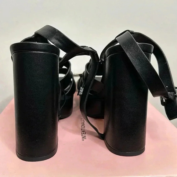 ZARA STRAPPY PLATFORM HEEL SANDALS SIZE 9US Black - Picture 10 of 13